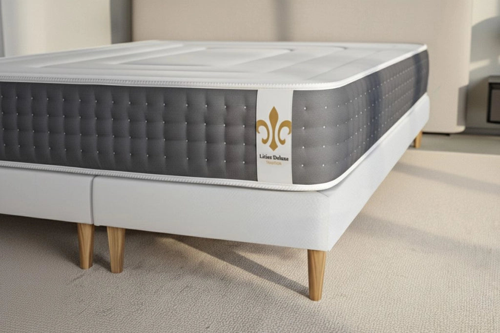 Pacchetto letto completo - Materasso 140x200cm + Box spring con doghe (kit) + 2 cuscini + Piumino - Vingt-Six
