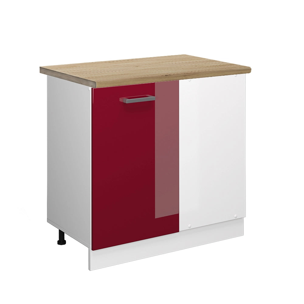Vicco Mobile ad angolo cucina Rosso lucido 86 cm , PL Rovere