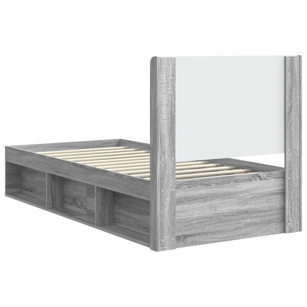 Struttura del letto con stoccaggio e testata Grigio Sonoma