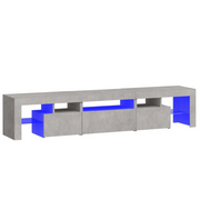 Mobile TV | Armadietto TV | Mobile Porta TV con Luci LED Grigio Cemento 200x36,5x40 cm
