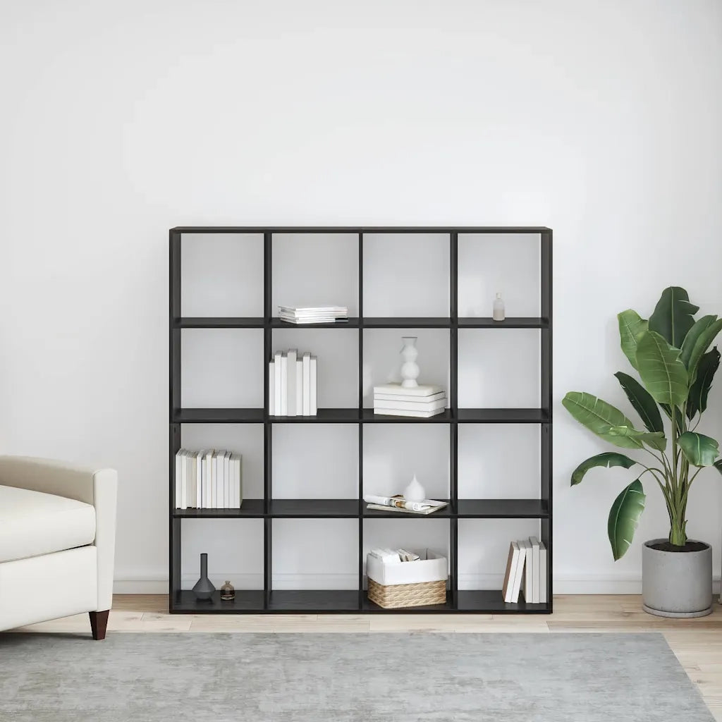 Armadio per Libri Rovere Nero 137,5 x 29 x 137,5 cm