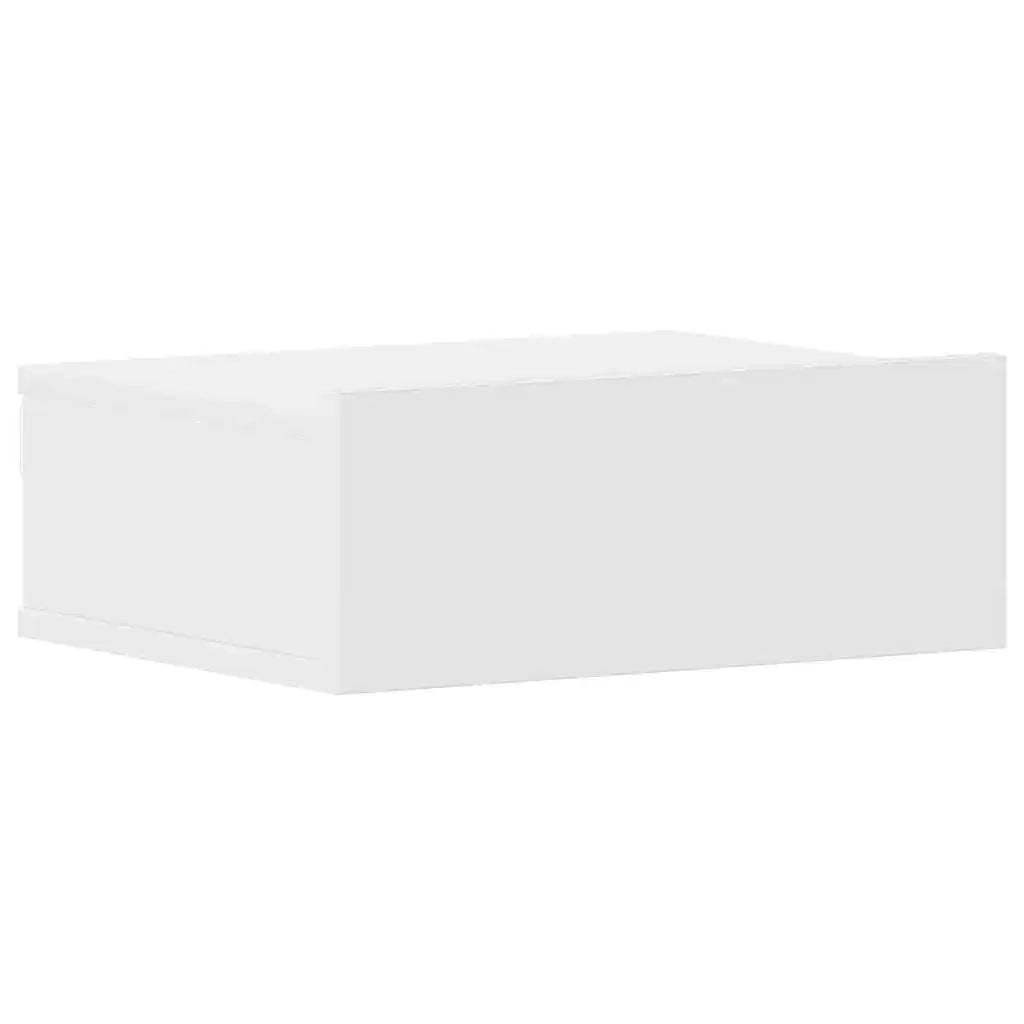 Comodini Pensili 2 pz-Set di 2 Tavolino da notte Bianchi 40x30x15 cm in Legno Multistrato