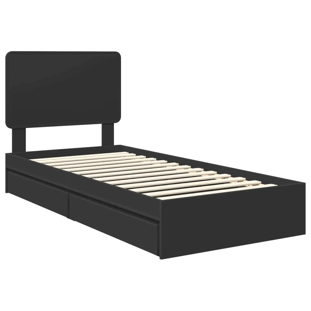 Letto con Contenitore Nero 100 x 200 cm Legno multistrato 3412715