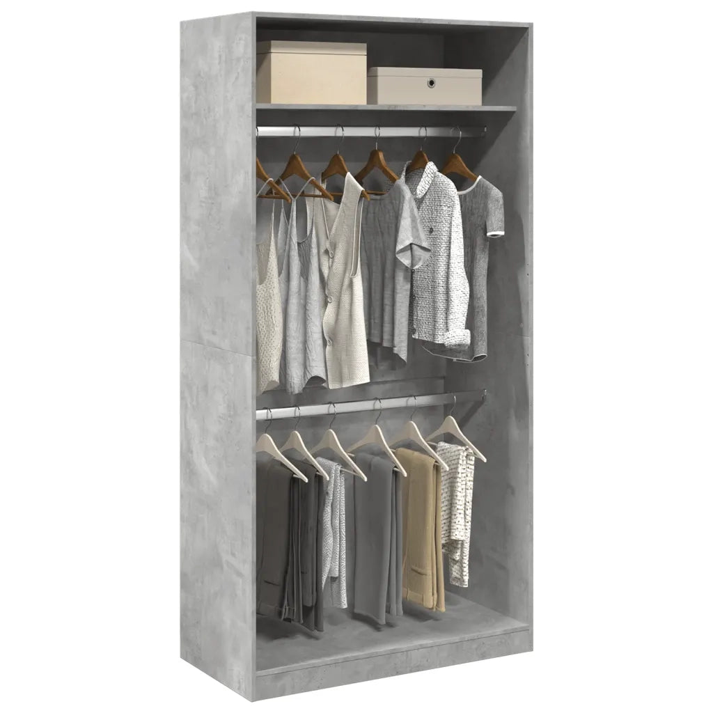Armadio Grigio Cemento 100x50x200 cm in Legno Multistrato CFW4529035