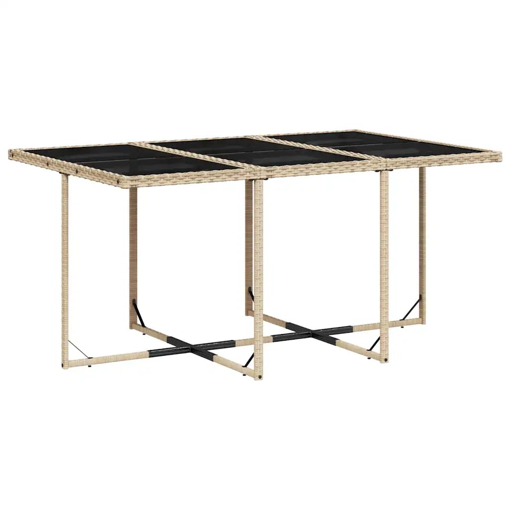 Set Pranzo da Giardino 11 pz con Cuscini Beige Misto Polyrattan 3211212