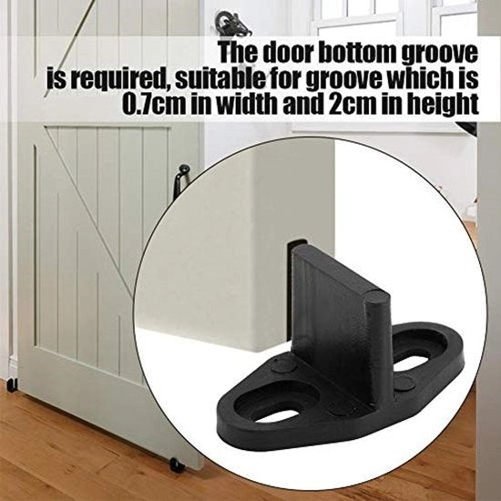 Guida per pavimenti - Braccio flessibile - Adatto per porte a scomparsa - Materiale POM - Incluso accessori di installazione - Nero - Guida per porte