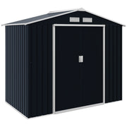 Capanno da Giardino ¨C zephmum ¨C 213x130x185 cm Grigio Scuro Metallo