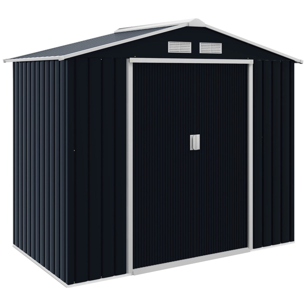 Capanno da Giardino ¨C zephmum ¨C 213x130x185 cm Grigio Scuro Metallo