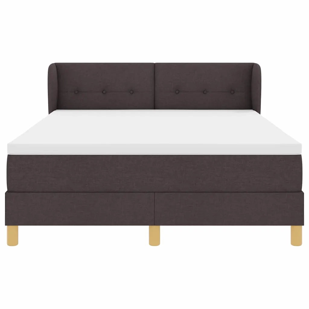 Letto a molle con materasso Marrone Scuro 140 x 190 cm Tessuto 3340209