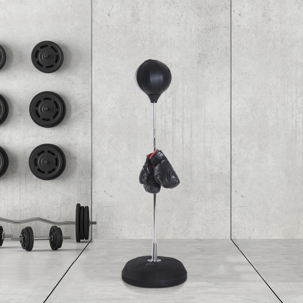 Sacco da boxe su piede regolabile ¨C zephmum ¨C nero 126-144 cm con guanti pompa base