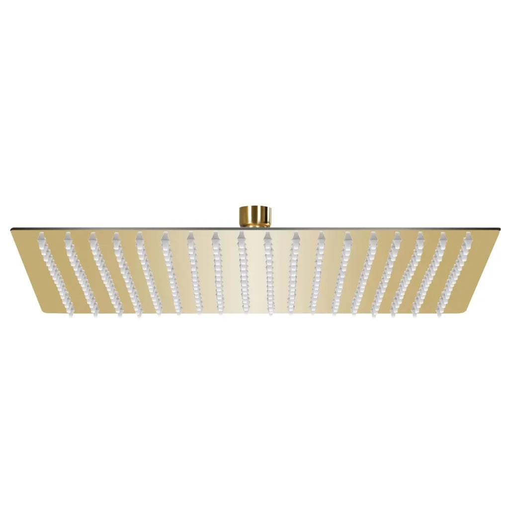 Testa Doccia a Pioggia in Acciaio Inox 50x50 cm Quadrata Oro