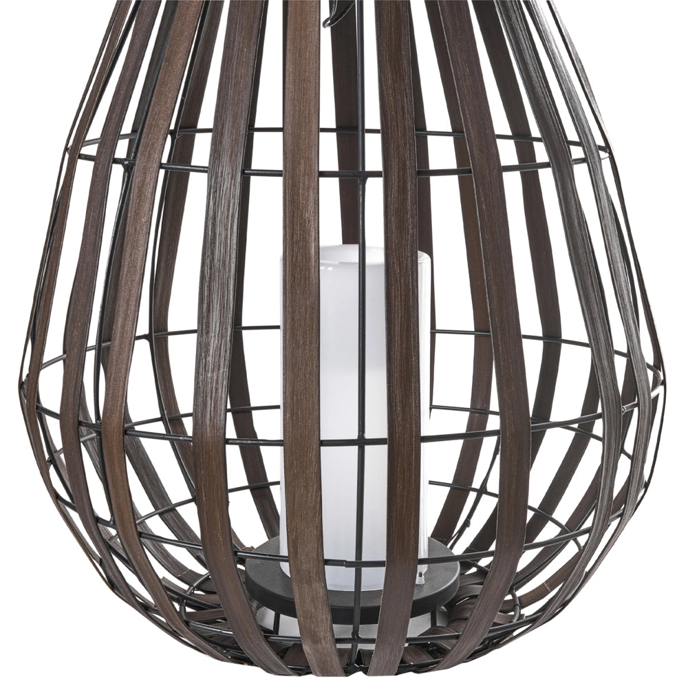 Lanterna solare Marrone scuro Materiale sintetico LED Decorazione interna ed esterna a basso consumo energetico Rustico Boho