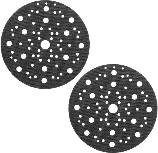 Protezioni per abrasivi a dischi 150 mm - 70 fori - Rivestimento morbido - Chiusura con nastro adesivo - Compatibile con MIRKA - Materiale sponzoso duraturo - Disco abrasivo