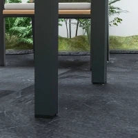 Tavolo da Giardino in Alluminio con Piano in Vetro Temperato, 160 x 80 x 75 cm, Trasparente