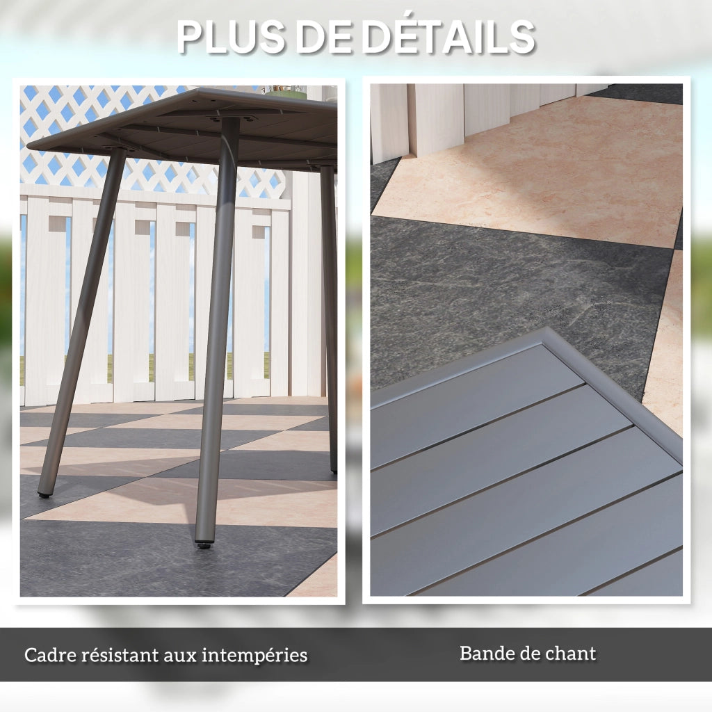 Tavolo da giardino per 6 persone ¨C zephmum ¨C Grigio, 80x80x74 cm