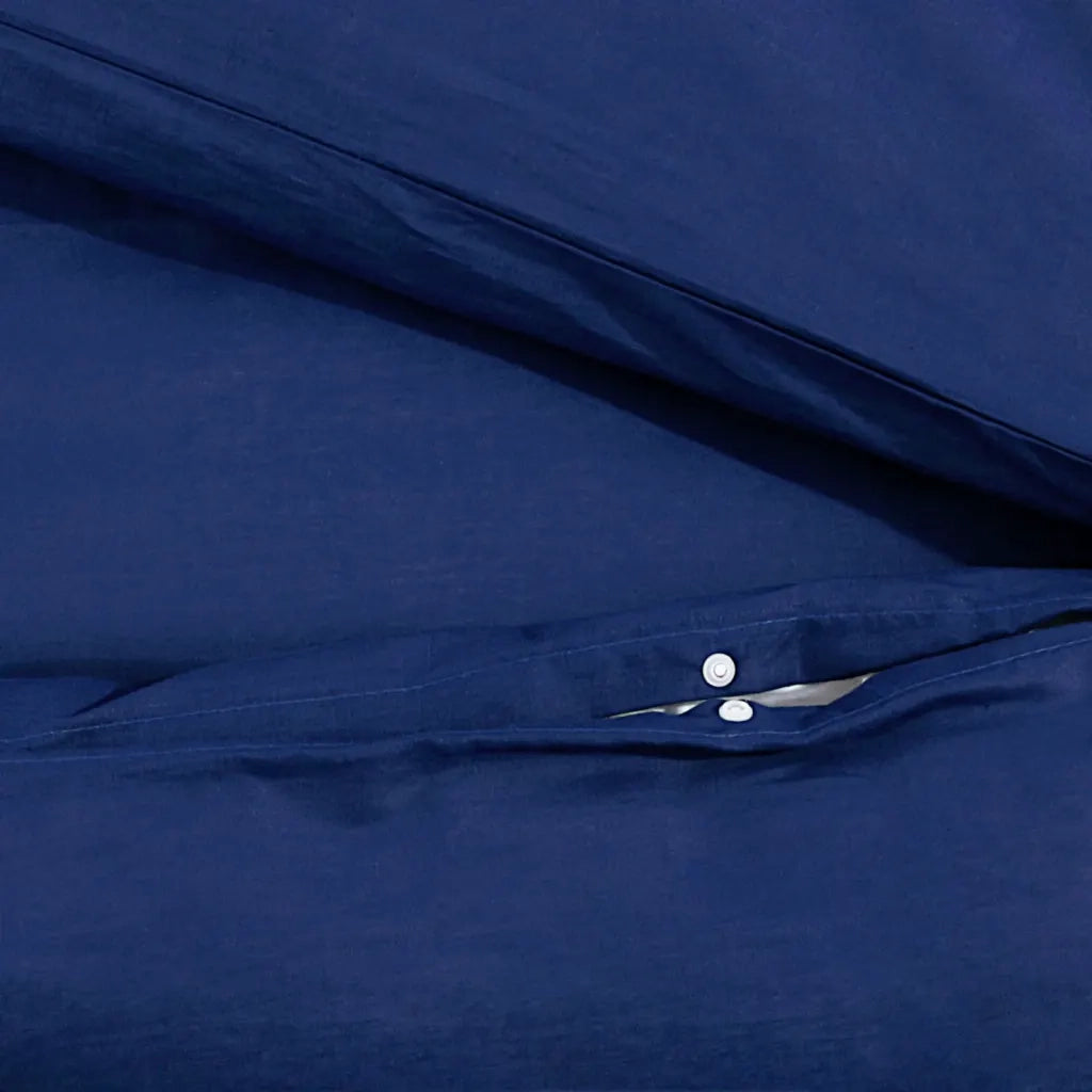 Set Copripiumino Blu Marino 200x200 cm in Microfibra Leggera CFW5849829