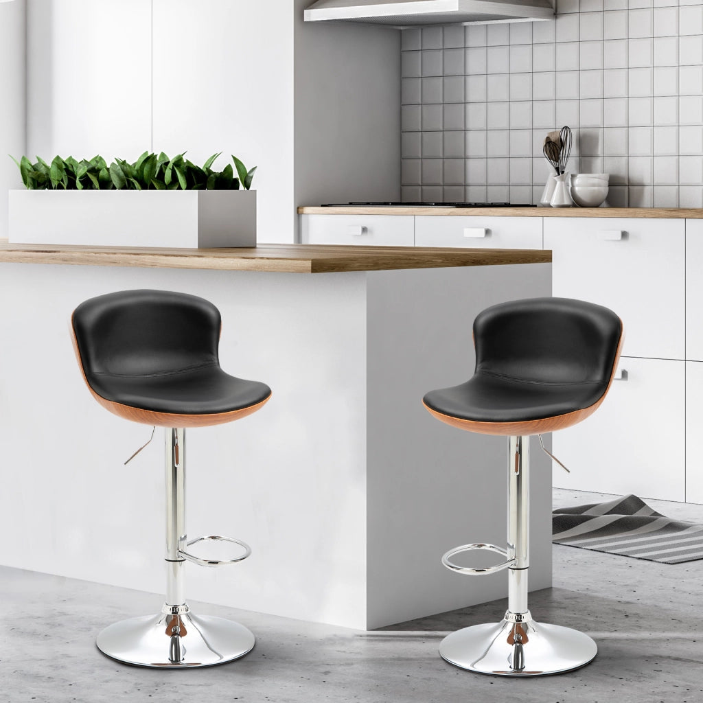 Set 2 Sedie da Bar Regolabili ¨C Minimal ¨C Sgabelli Girevoli Struttura in Metallo Colore Nero