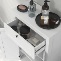 Mobiletto da Bagno con Cassetto e Ripiani Regolabili, Armadio Archiviazione in Piedi, Altezza 102,5 cm, Bianco