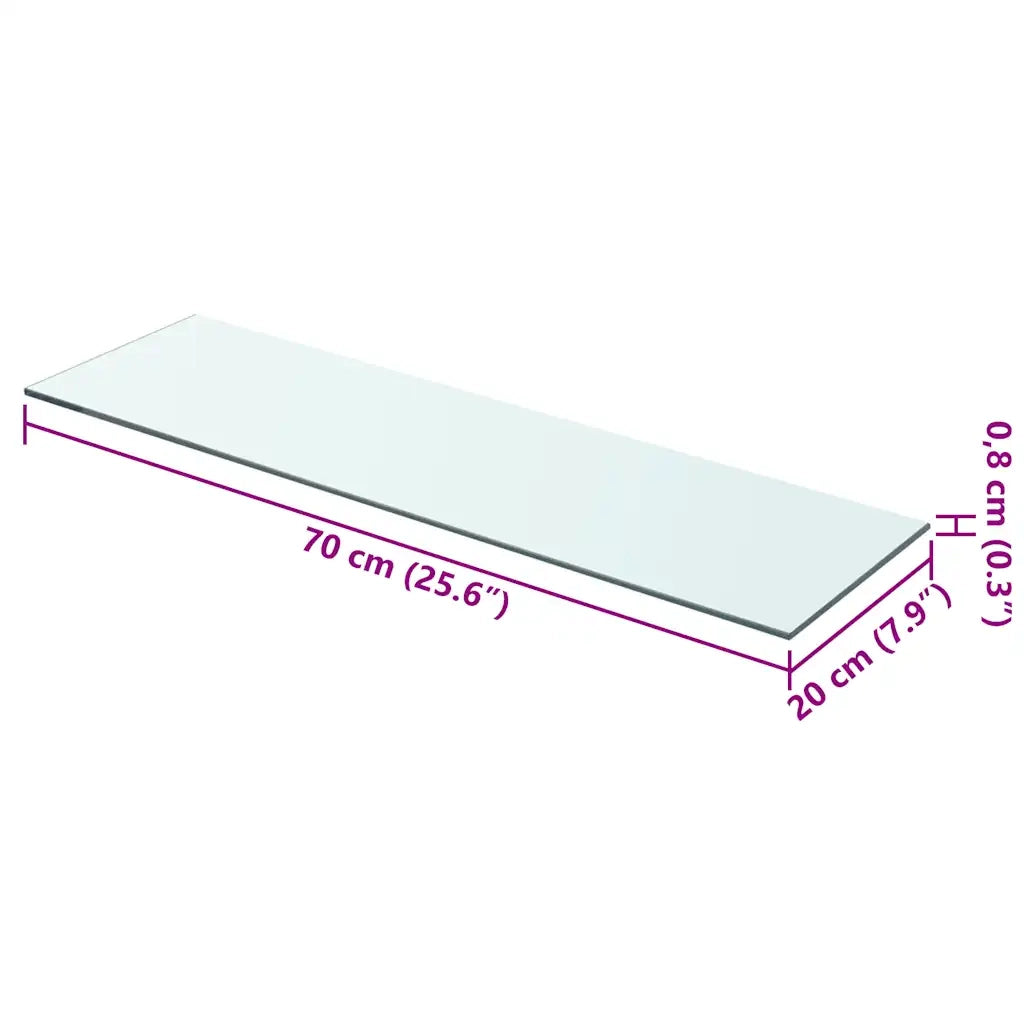 Mensola | Ripiano | Scaffale in Vetro Trasparente 70x20 cm