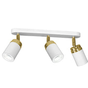 Plafoniera barra 3 spot orientabili bianco oro GU10 Reno