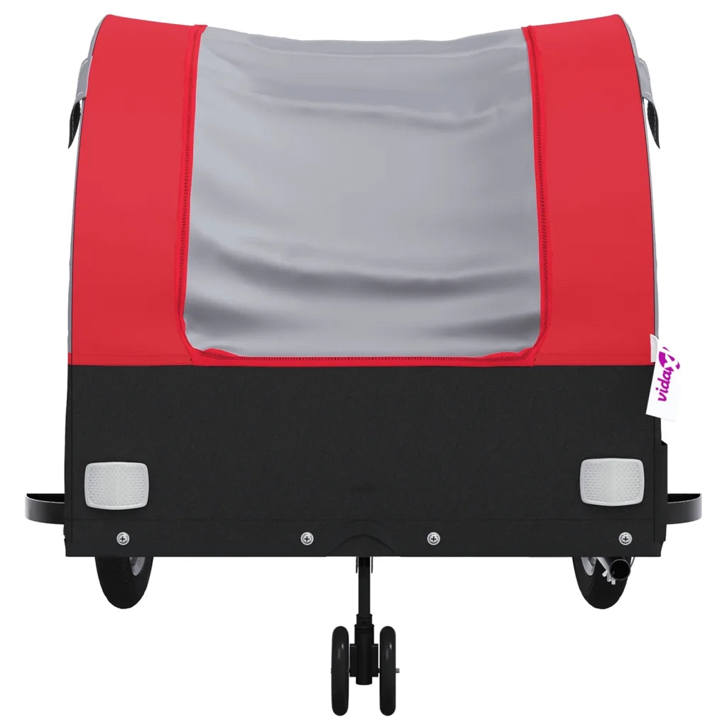 Rimorchio da Bici Nero e Rosso 45 kg in Ferro 94146