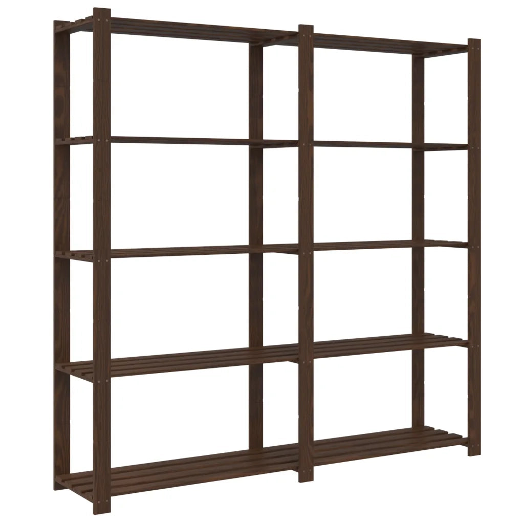 Scaffale a 5 Livelli Marrone 170x38x170 cm in Legno di Pino CFW9994095