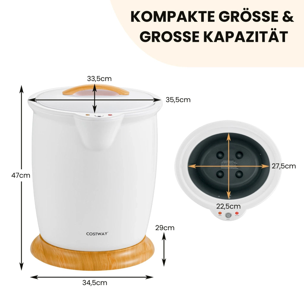 Scaldasalviette Elettrico a Secchiello 20L Scalda Asciugamani in ABS Bianco Compatto e Portatile con Diffusore di Aromi