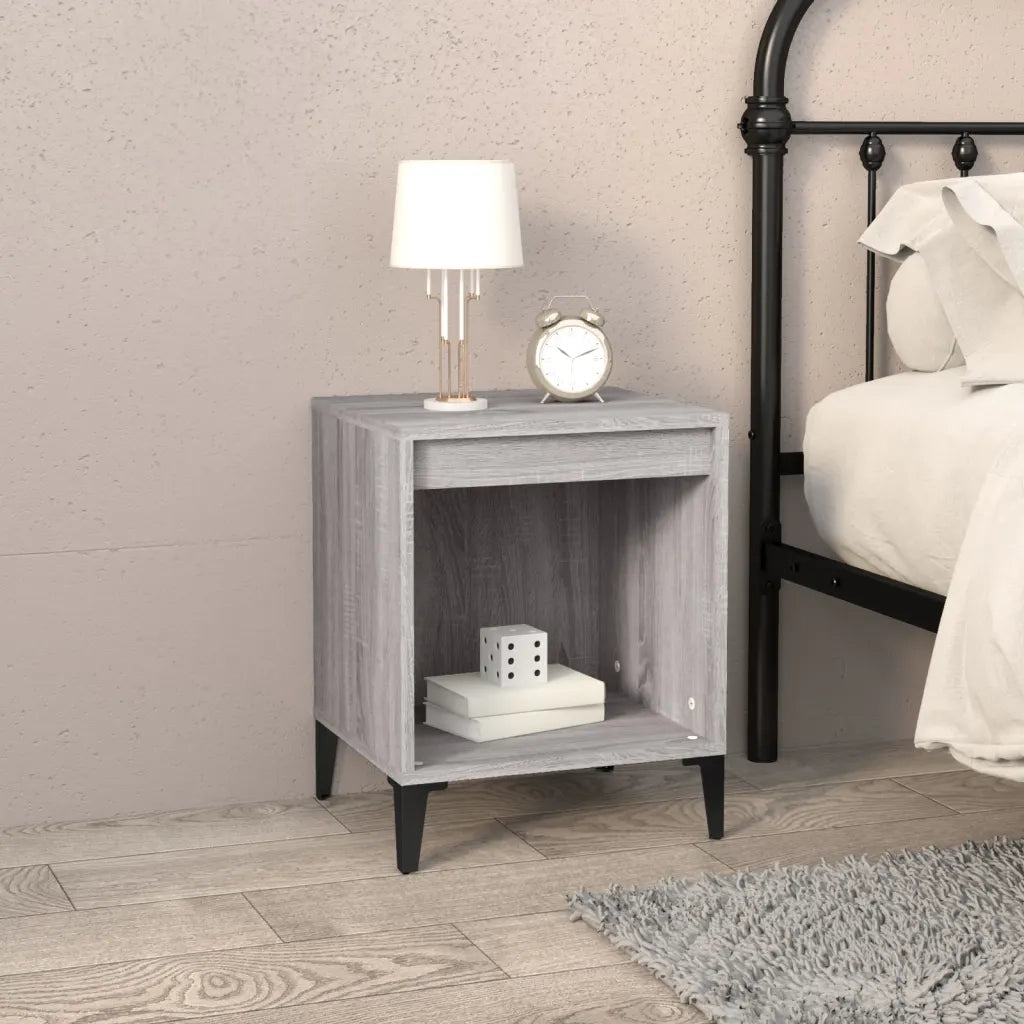 Set di 2 Comodini | Armadio da Notte | Mobiletto da notte Grigio Sonoma 40x35x50 cm