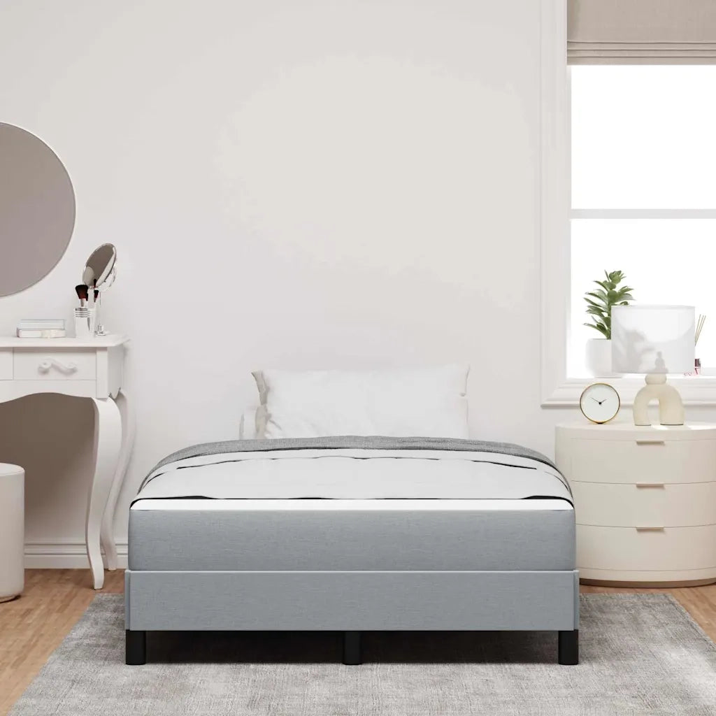 vidaXL Letto a molle con materasso Grigio chiaro 120 x 200 cm Tessuto