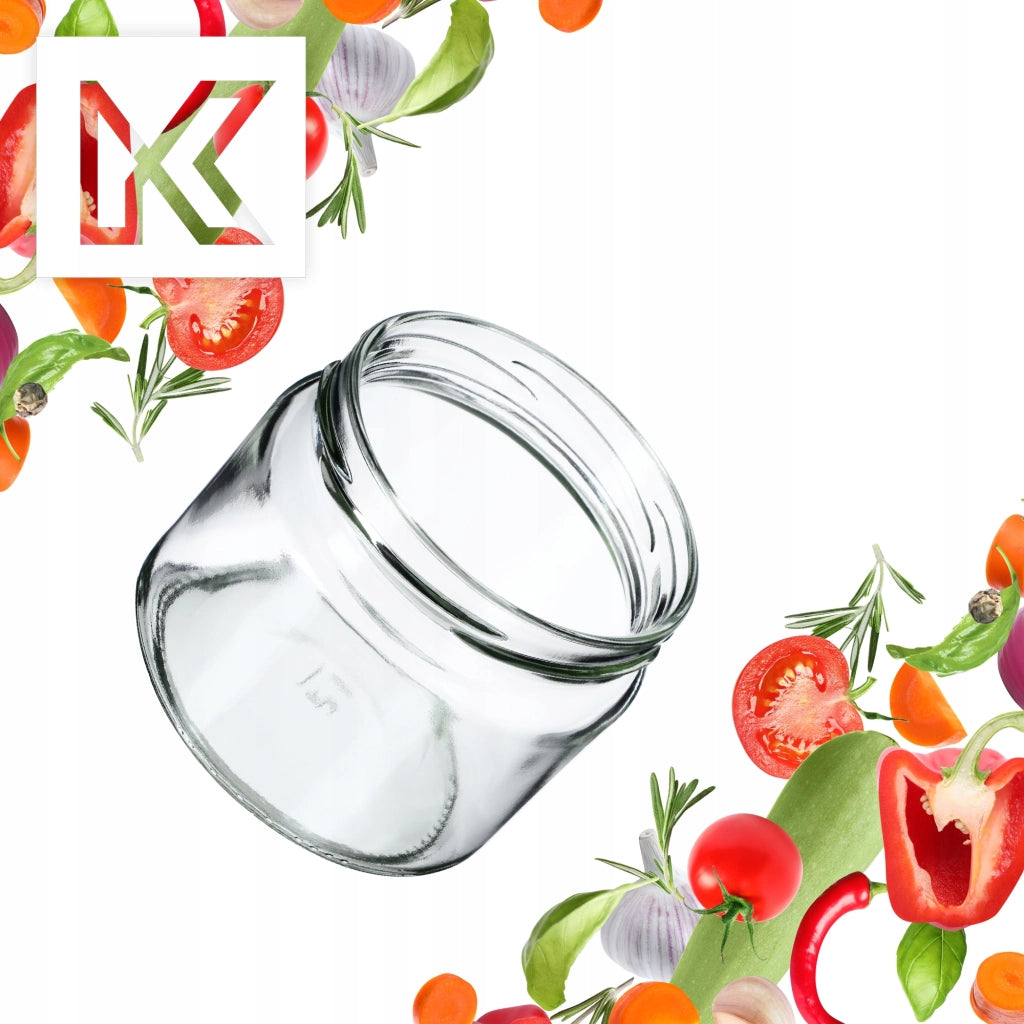KADAX 10 pezzi Barattoli in vetro da 330 ml e 300 ml per miele e conserve con tappi Fi 82