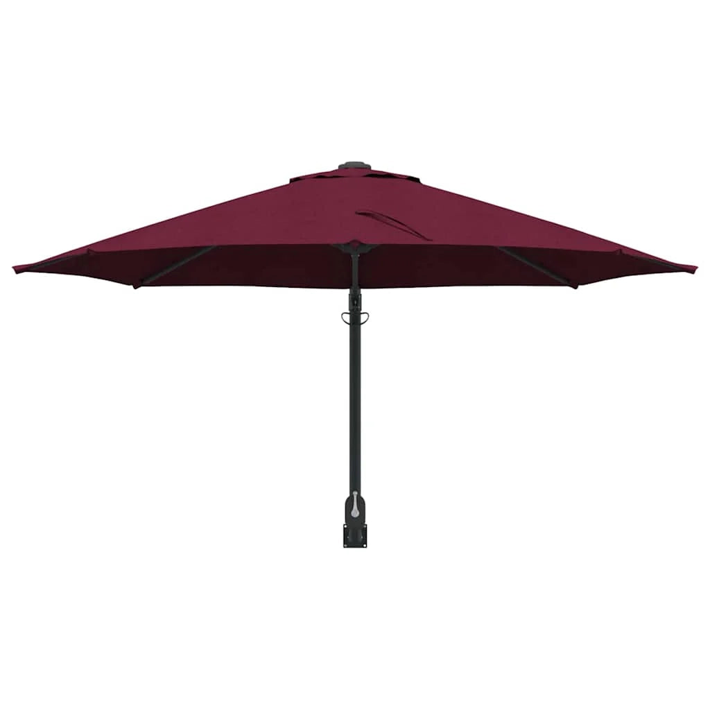 Ombrellone da giardino moderno angolato per terrazza 248 x 248 x 148 cm poliestere bordeaux 02_0058630