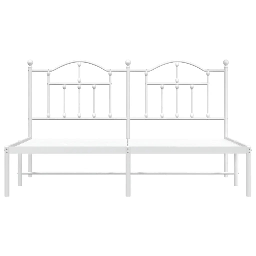 Giroletto con Testiera Metallo Bianco 160x200 cm 353491