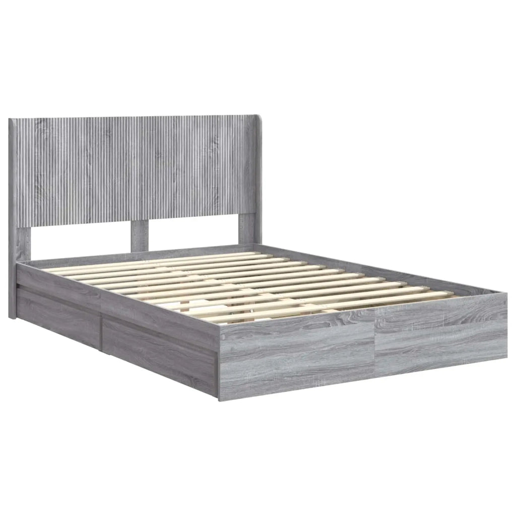 Struttura del letto con stoccaggio e testata Grigio Sonoma 3414018