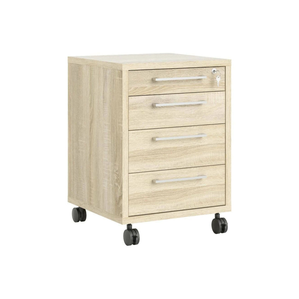 Cassettiera Ariosto, Settimino multiuso, Comò camera da letto, Mobile con cassetti, 49x48 h68 cm, Quercia