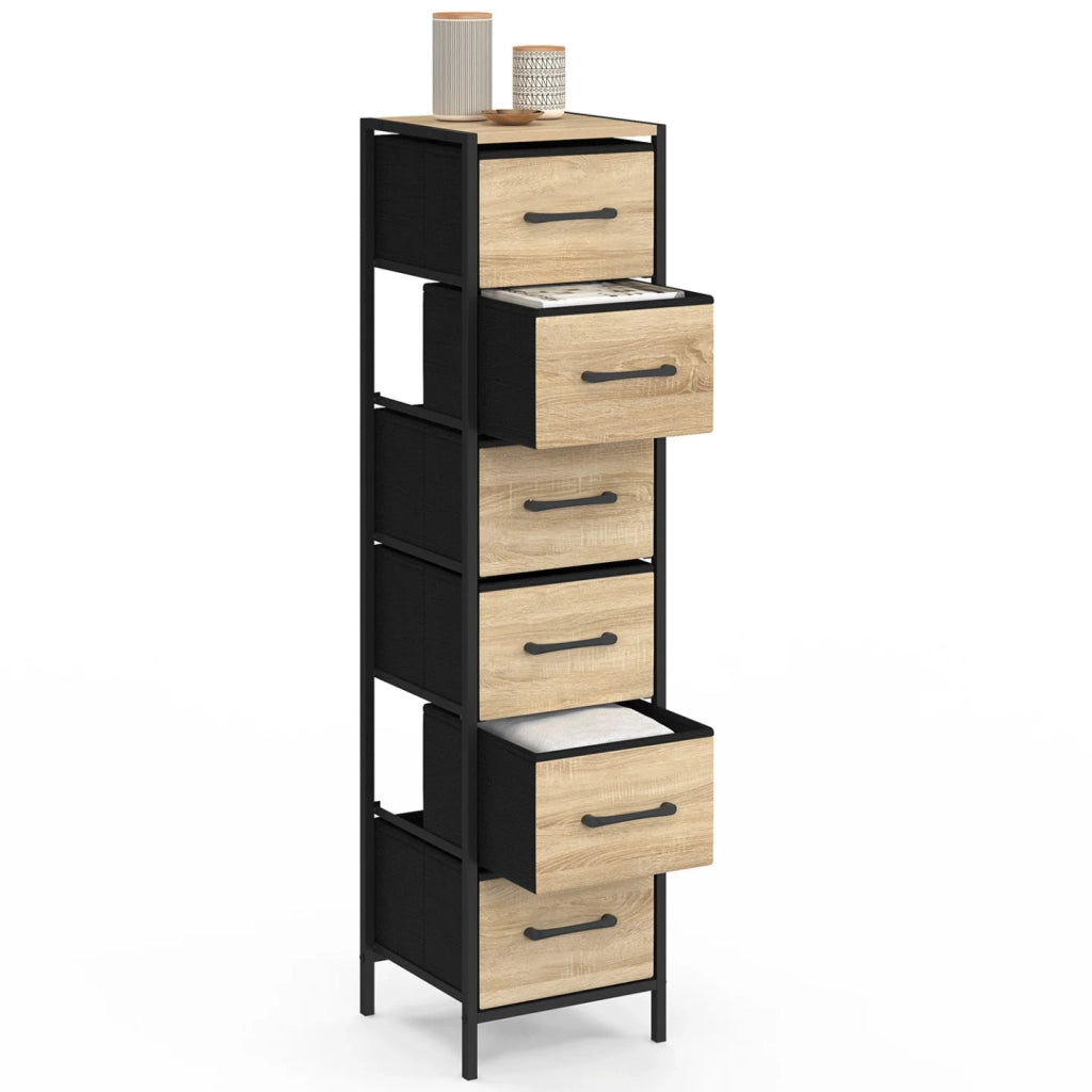 IDMarket - Mobile ausiliario a 6 cassetti UTAH 30 cm, cassettiera, mobile contenitore in stile industriale