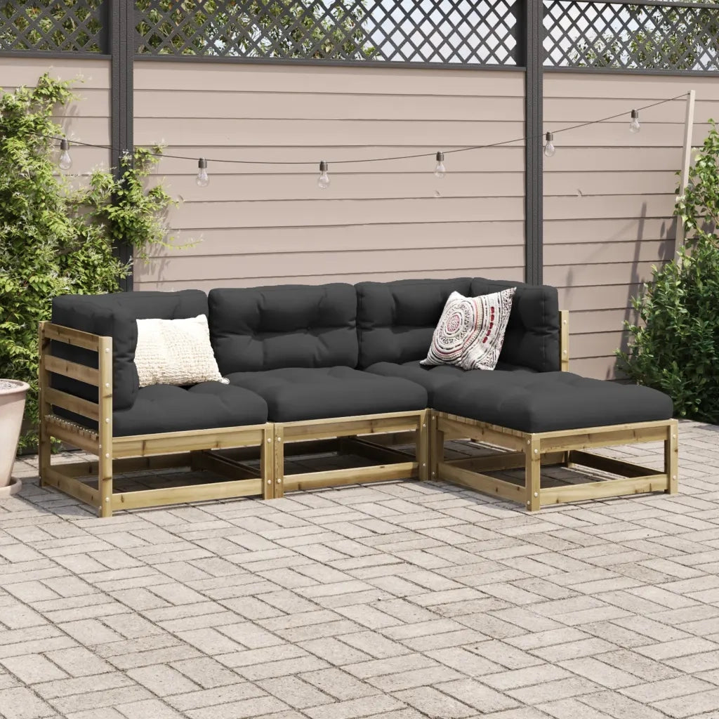 Set Divani da Giardino 4 pz in Legno Impregnato di Pino 3299380