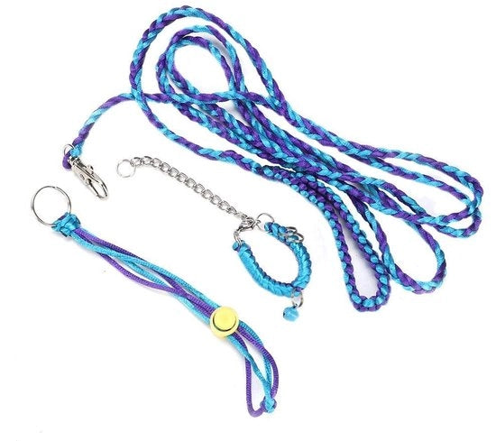 Cinturino per Hamster - Adattabile per allenamento - Leash per animali domestici - Materiale nylon - Lunghezza totale 161-181 cm - Incluso collare - Disegno comodo per la caviglia - Cinturino per animali domestici