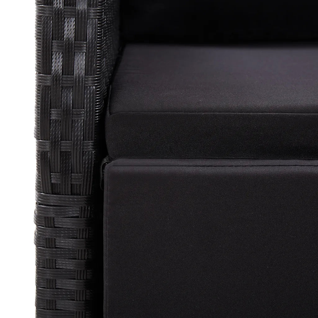 Set Mobili da Pranzo per Giardino 3 pz | Set Salotto da Giardino Nero