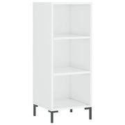 Buffet credenza cassettiera mobiletto mobile contenitore organizer per cucina soggiorno finitura lucida 34,5 x 32,5 x 90 cm legno ingegnerizzato bianco 02_0030581