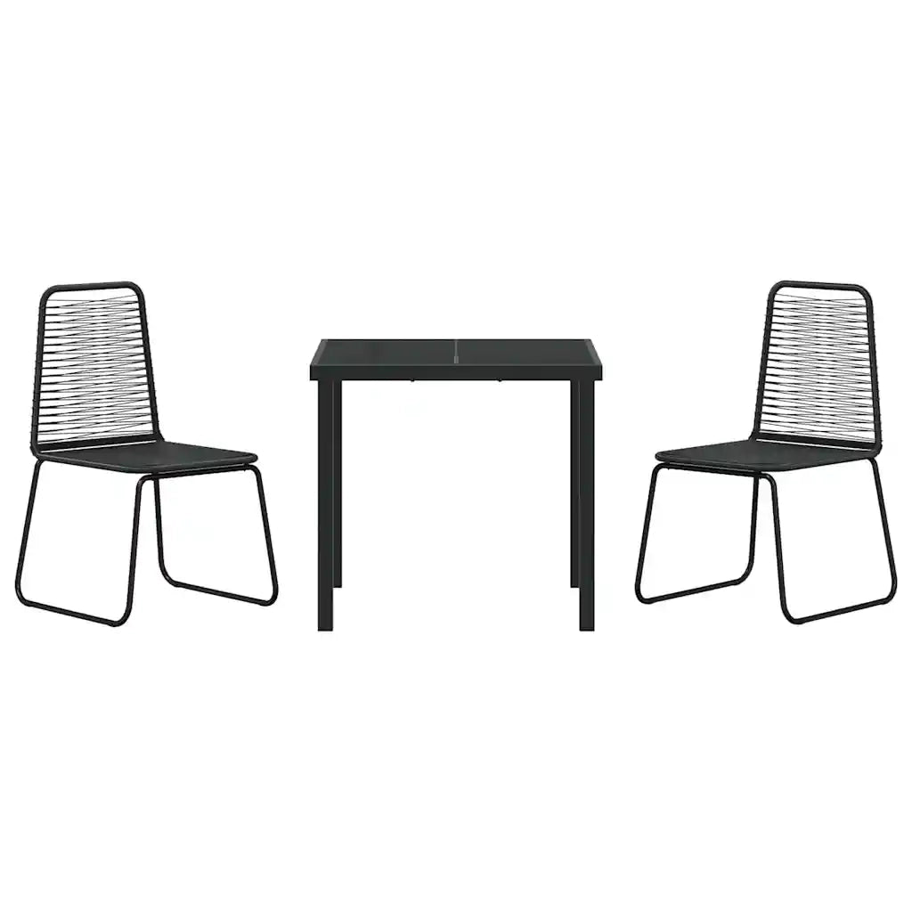 Set da Pranzo per Giardino 3 pcs Nero 3379387