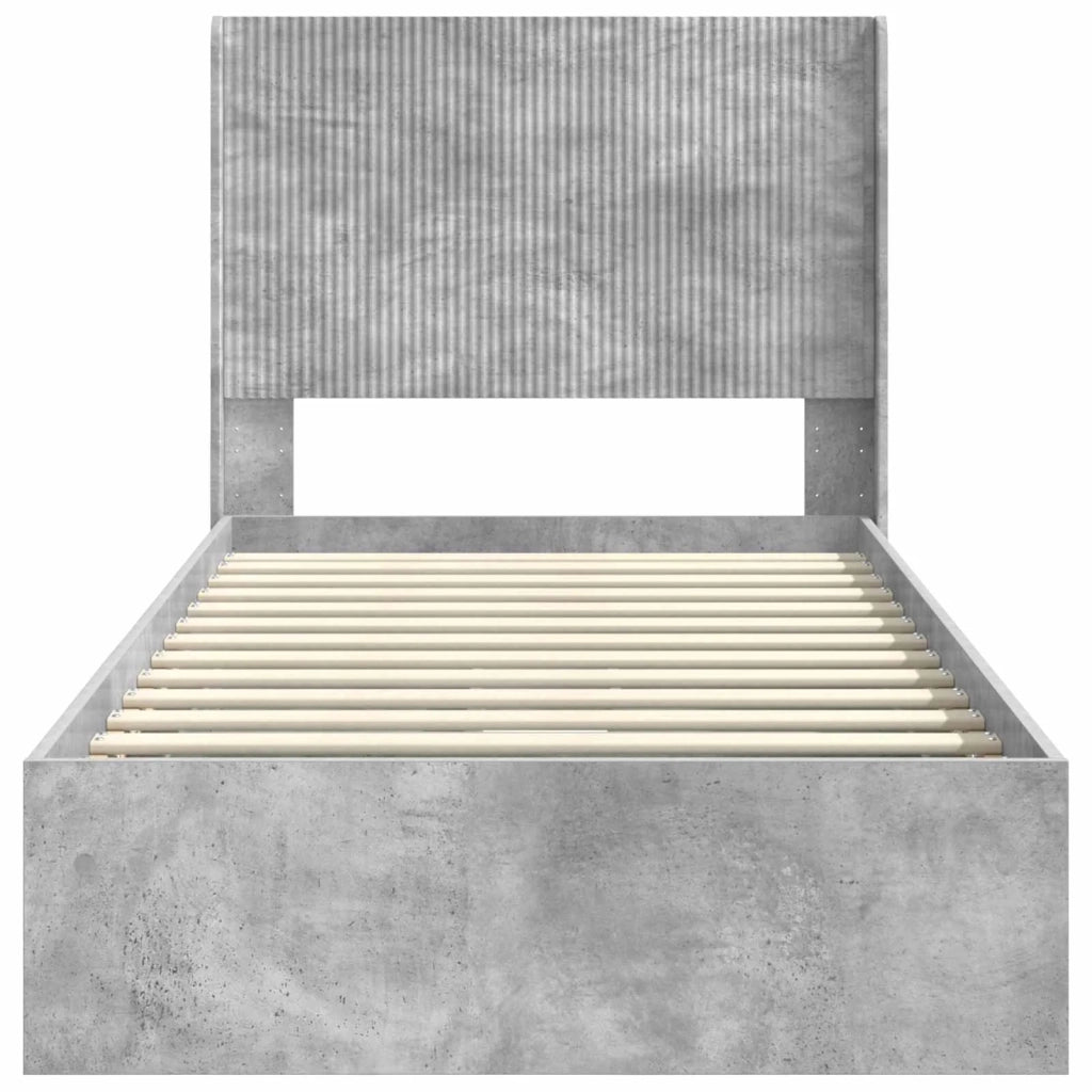 Struttura del letto con stoccaggio e testata-Giroletto con contenitore Grigio Cemento 391722