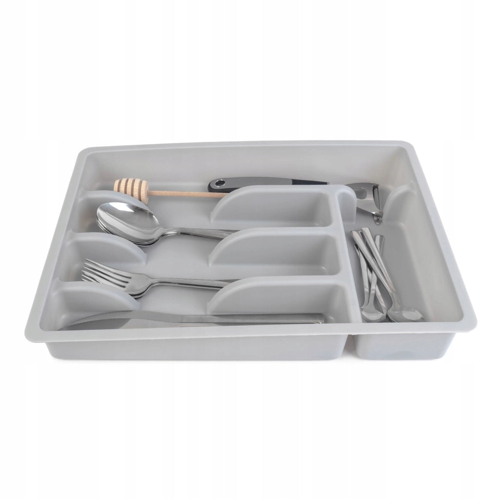 Inserto in plastica per cassetto KADAX, organizer per posate da cucina, grigio chiaro