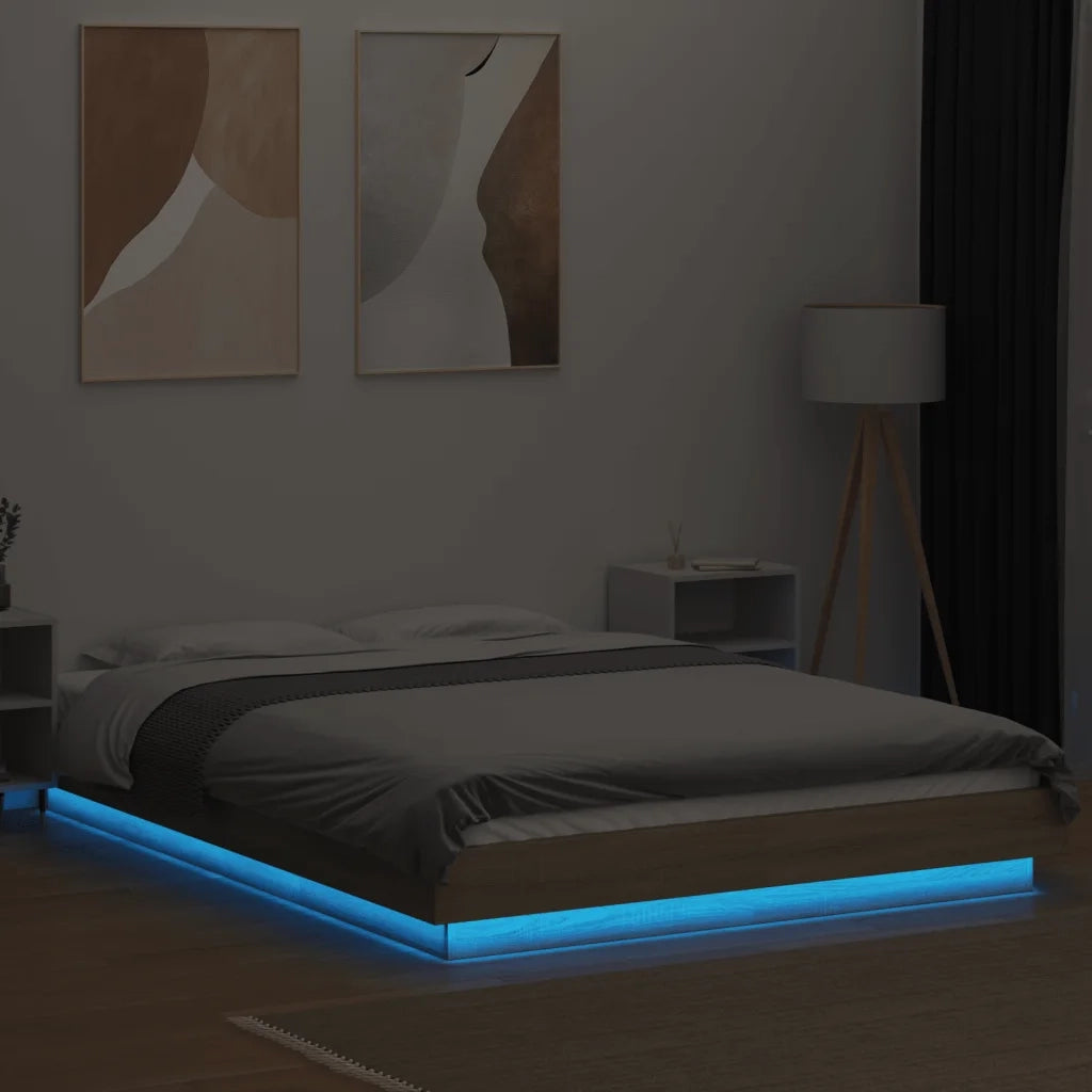 Giroletto Luci LED Rovere Sonoma 120x200 cm Legno Multistrato 3281107