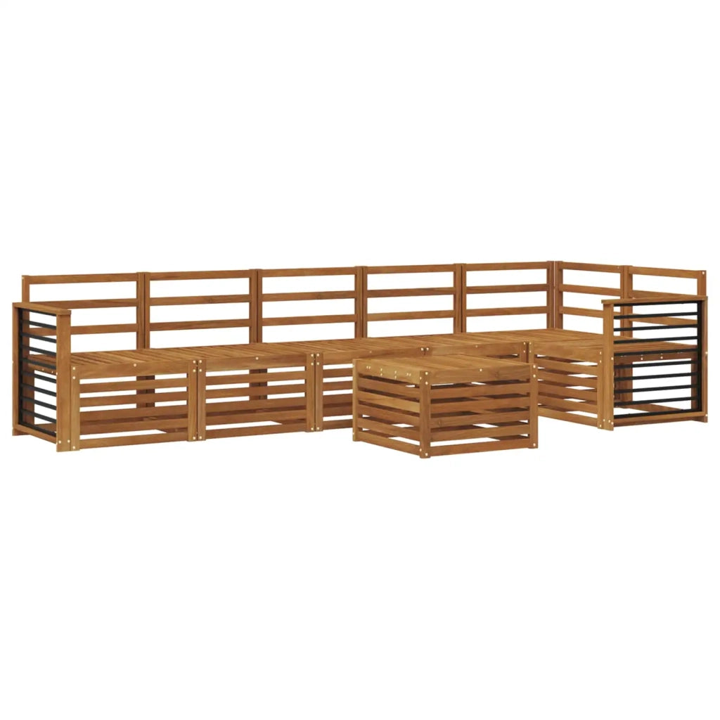 Set divano sezionale 7 pcs Naturale Legno di Acacia Massello 3374939