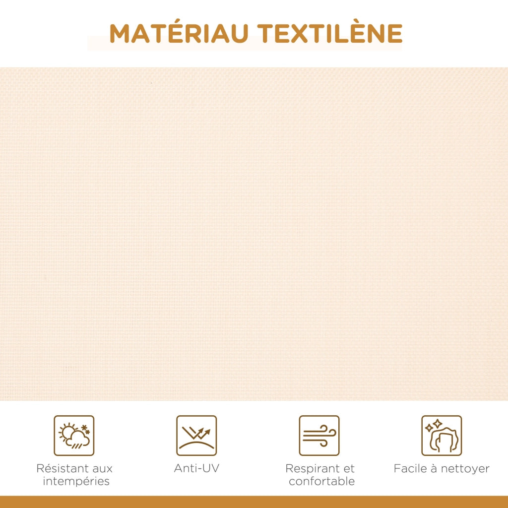 Amaca da giardino 3 posti ¨C zephmum ¨C beige, tessuto, acciaio