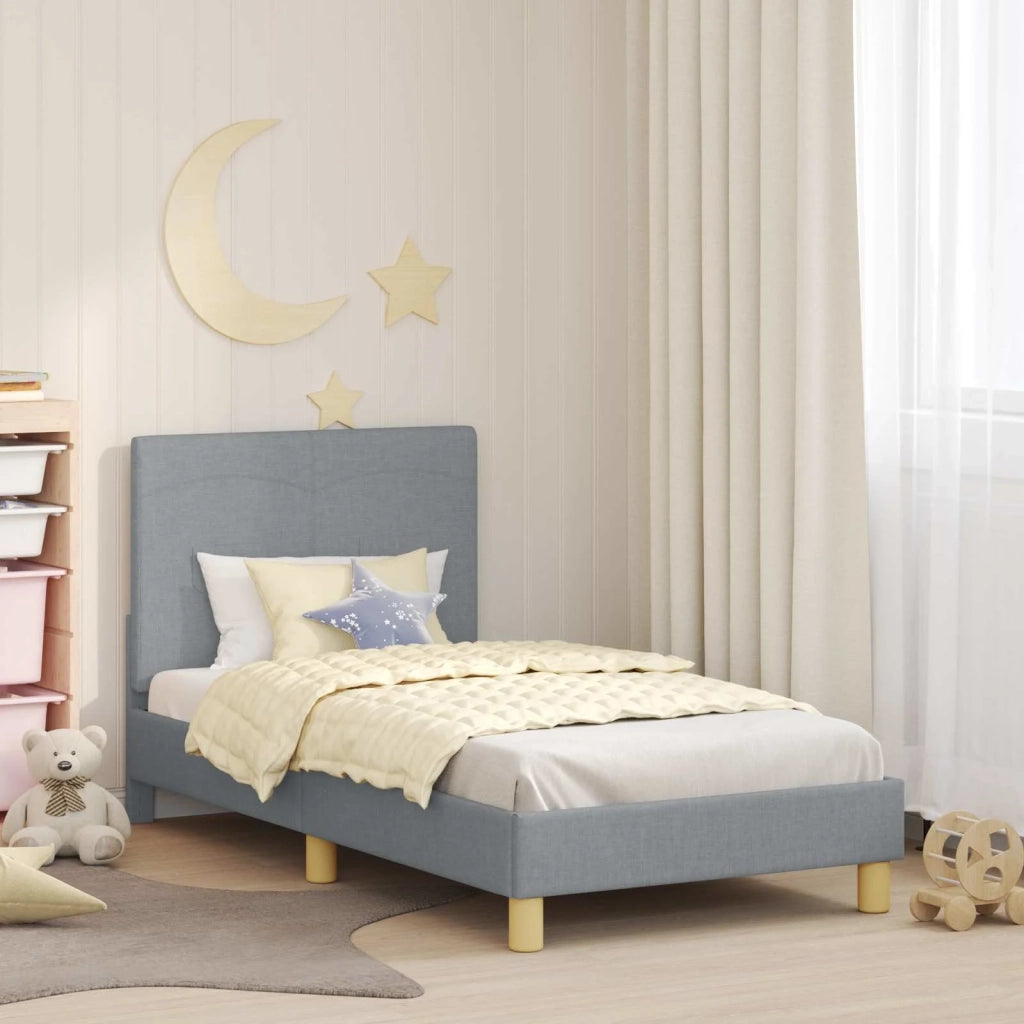 Struttura letto bambini con testata Grigio chiaro 80 x 160 cm