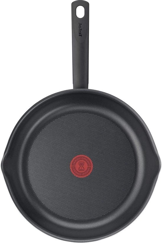 Piastra per cottura a forma profonda da 28cm per gas, elettrica e ceramica - facile pulizia - elevate prestazioni - rivestimento antitarsale - segnale di uscita termico - nero