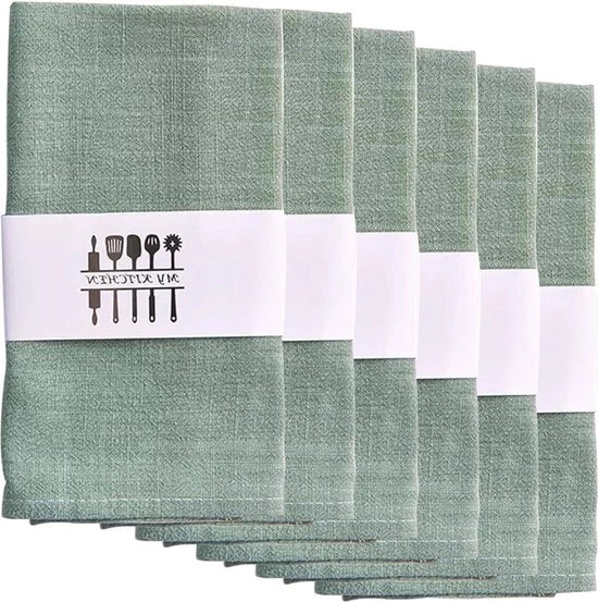 Set di tovaglioli da 6 - Tovaglioli morbidi di cotone e lino per cucina, famiglia, feste, matrimoni, pranzi, caffè e ristoranti