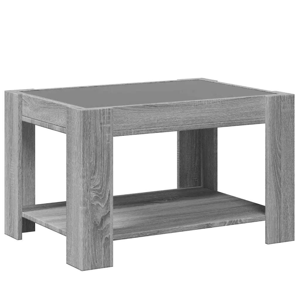Tavolino Salotto con LED Grigio Sonoma 73x53x45 cm Multistrato