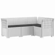 Divano da Giardino 4 Posti con Cuscini Aspetto Rattan PP Bianco 3443971